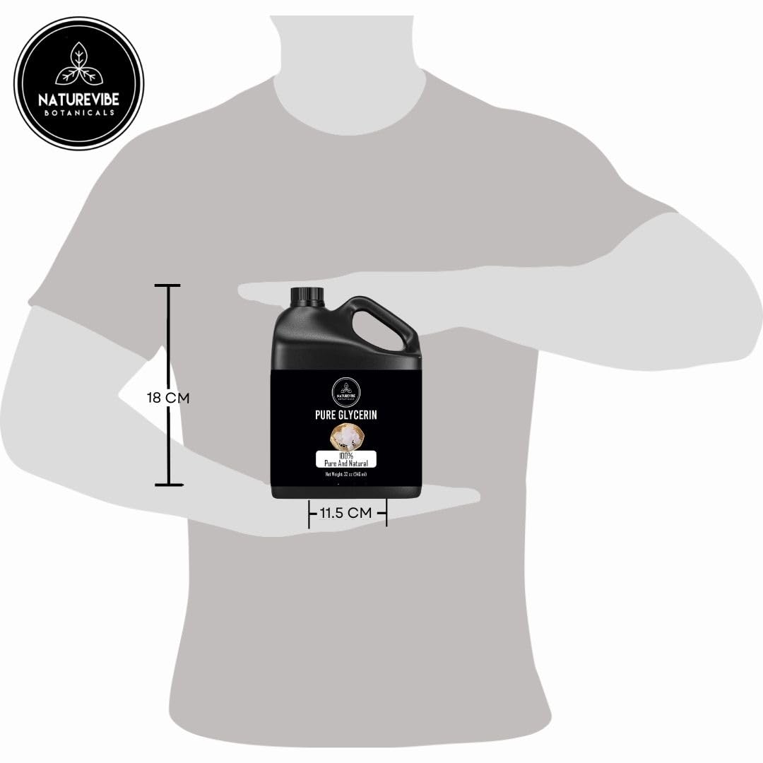 Naturevibe Botanicals Glycerine Liquid Oil 32 Ounces | 100% Pure and Natural | Great for Skin Care and Hair Care