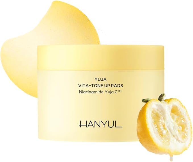 HANYUL Yuja (Yuzu) Vita Tone Up Apple Zone Toner Pads | 2 in 1 Daily Skin Brightening with Vitamin C, Patch for Under Eye, Dark Spot Correction, Vegan Certified, Korean Skincare, 60 Sheets