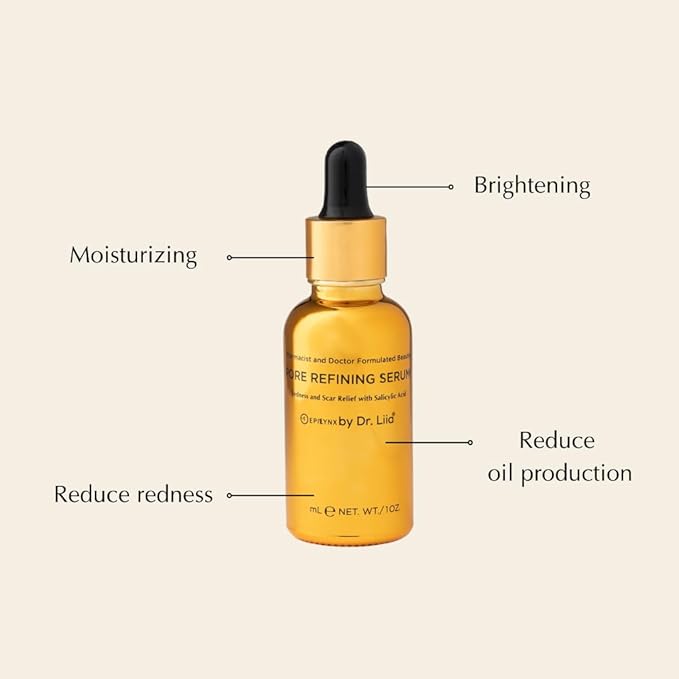 Face Serum for Acne Prone Skin - Moisturizer for Oily Skin - Gluten Free and Vegan for Sensitive Skin with Acne Scars EpiLynx by Dr. Liia