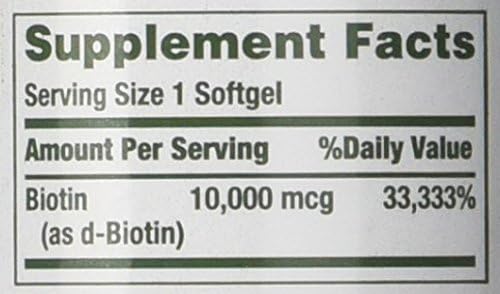 Nature's Bounty Biotin 10,000 mcg, Rapid Release Softgels 120 Each