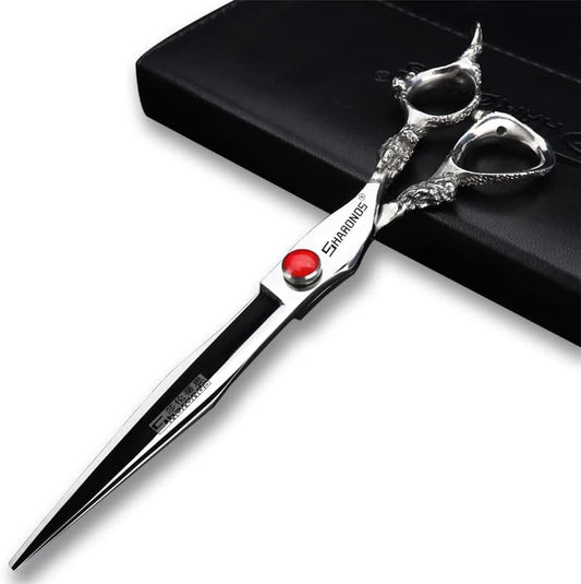7" 7.5" 8"9" Professional Hairdressing Scissors Barber Salon Hair Cutting Dragon Shears (Large). (8 inch)