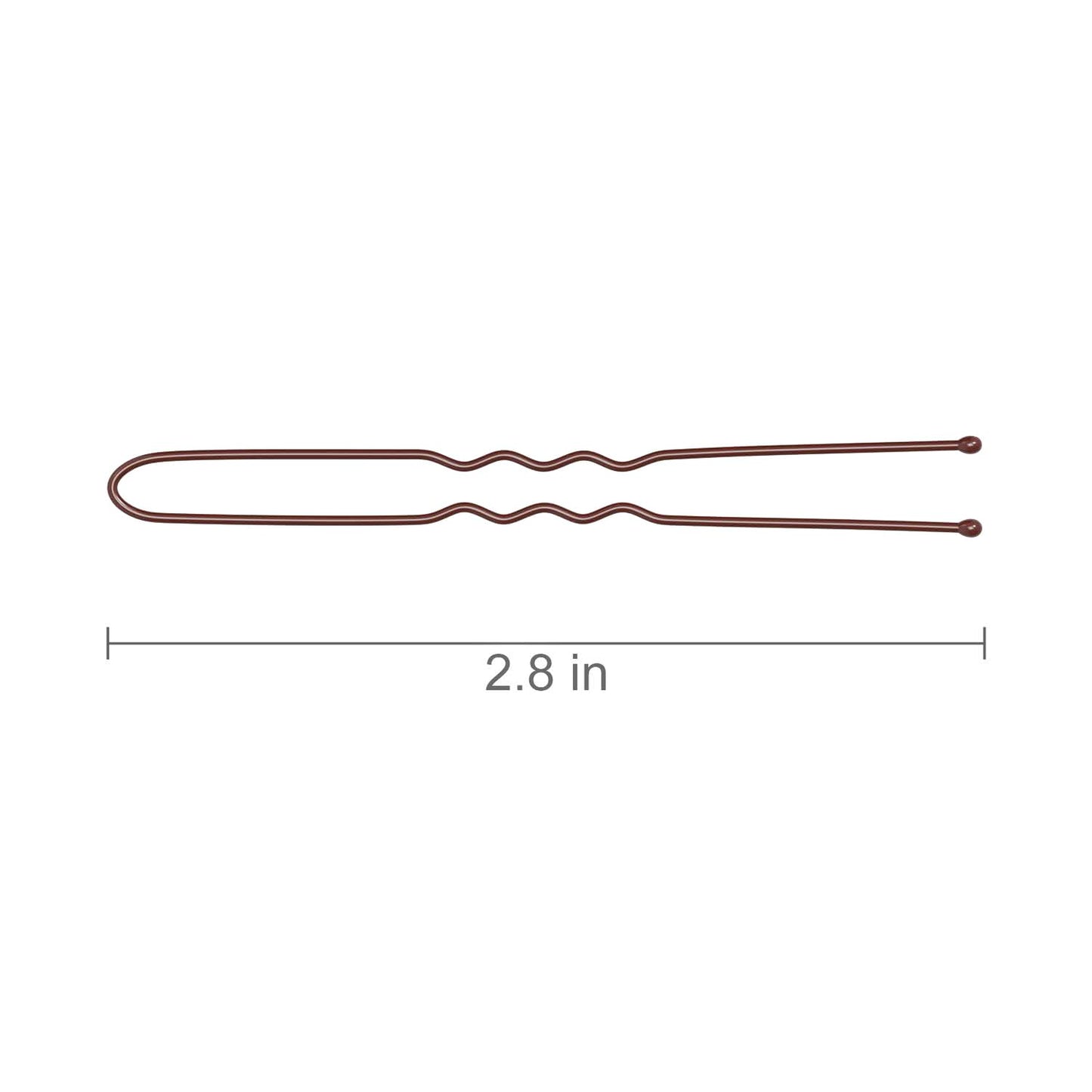 2.8 Inch U Shaped Hair Pins for Women Girls, Long Hair Pin Bobby Pin for Secure Bun Hairstyles, 100 Count (Brown)