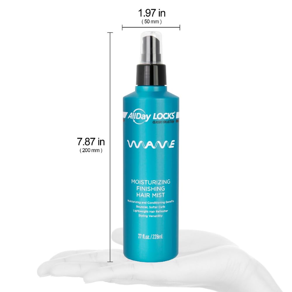 AllDay Locks Classic Wave Hair Mist (7.7 oz) | Moisturizing & Conditioning Finishing Curl-Enhancer Mist | Moisturizing, Soft, Refreshing Feeling | Fresh, Vibrant Bounce | 7.7 oz