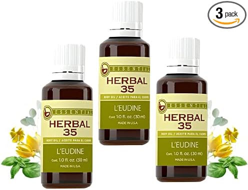 L’EUDINE Herbal 35 Essential Oil – Pack of 3 – 1fl oz Aromatherapy Oils – Eucalyptus and Mint Oil – Promotes Optimal Blood Circulation – Soothing and Calming Effect