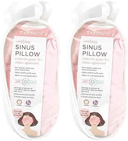 Anti-Stress Clay Bead Sinus Eye Mask, Lavender & Chamomile, Pink (Pack of 2)