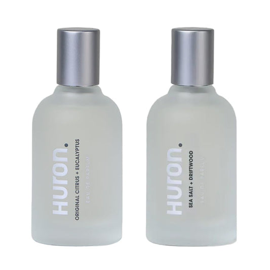 Huron Men’s Cologne 2-Pack – Original Citrus & Eucalyptus + Sea Salt & Driftwood | Premium Eau de Parfum Duo