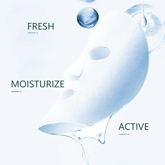 Cheerful Skin Plant Extract Face Moisturizing Smoothing Mask - Hydrating Spa Facial Treatment with Centella Asiatica, Magnolia Liliflora flower, Collagen, 25ml Each (7 Sheet)