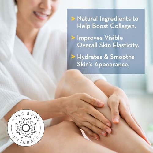 Pure Body Naturals Anti Cellulite Massage Oil, 8 fl oz | 100% Natural Cellulite Remover Oil for Thighs and Butt Firming | Chemical Free Body Oil for Skin Tightening and to Reduce Stretch Marks