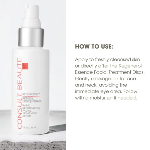 Consult Beaute - Regenerol - Retinol Serum for Face - Rapid Resurfacing Facial Treatment Concentrate - Resurface Skin Texture - Visibly Reduce Appearance of Fine Lines and Deep Wrinkles - 2 FL.Oz.
