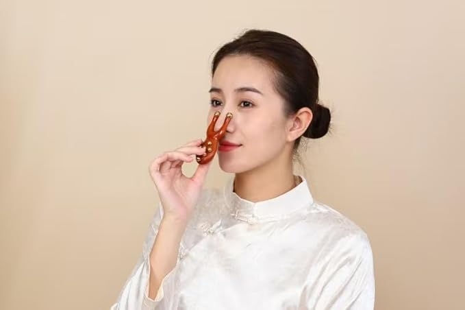 Gua Sha Facial Tool with Copper Rollers, Facial Massager, Stress Reliever, Manual Massage, Easy to use, Remove fine Lines, Shape Your face