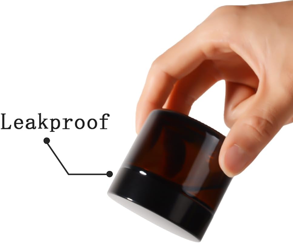 3 pack 2oz Glass Jars Round Empty Cosmetic Containers, Refillable Glass Jars with Lids for Face Creams, Lotions, Powders,Salves Ointments,Potravel Storage