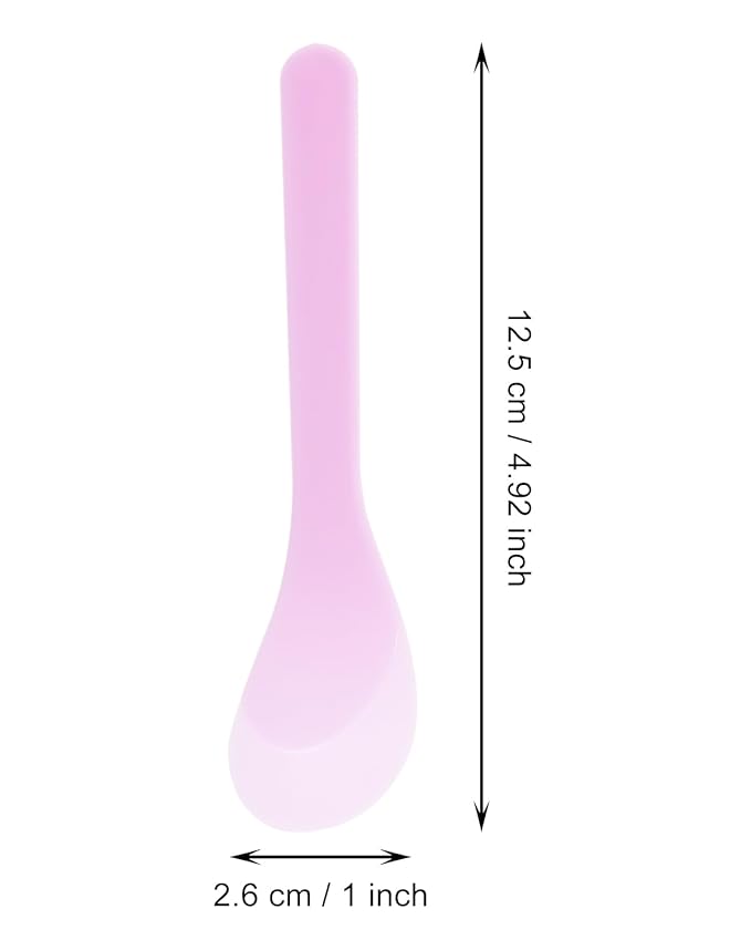 ONLYKXY 5pcs 5inch Plastic Beauty Spoon Facial Cream Brush Makeup Scoop Mud Reusable Cosmetic Dig Scoop Spatula Mask Tip for Lotions Moisturizers Home Salon DIY Facemask Mixing Sampling (Purple)