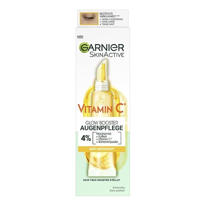 Garnier Eye Cream, With 4% Vitamin C, Brightening Eye Treatment For Dark Circles, Prevents Under Eye Bags And Puffiness, Vitamin C*, 15ml