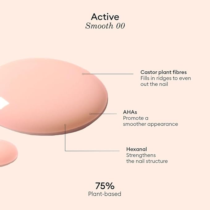 Manucurist Active Smooth™ 00 Nail Concealer Polish & Care - 2 in 1 Nude Nail Polish : Nail Strengthener and Growth - No Lamp - Ridge Filler for Nails - Natural Rosé Nail Polish