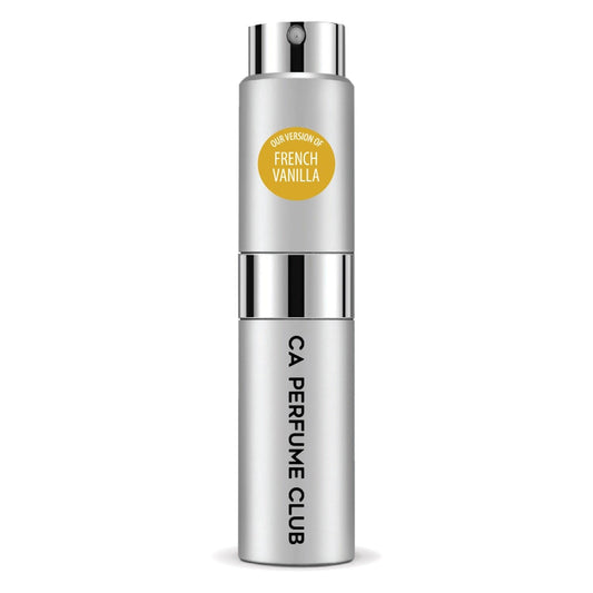 CA Perfume Originals French Vanilla for Women and Men Amber Scent Long Lasting Unisex Fragrance Eau De Parfum Travel Size Refillable Atomizer Spray 0.27 Fl Oz 8ml