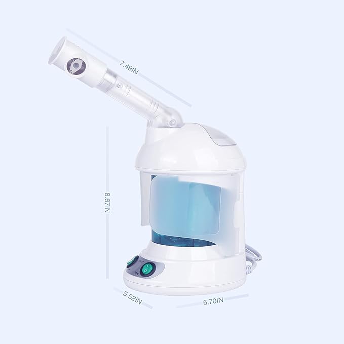 DYB Portable Facial Steamer, Nano Ionic Face Steamer with 360°Rotatable Sprayer,Mini Facial Steamer for Salon and Spa,1 Piece Headband and 4 Pieces Steel Skin Kits.