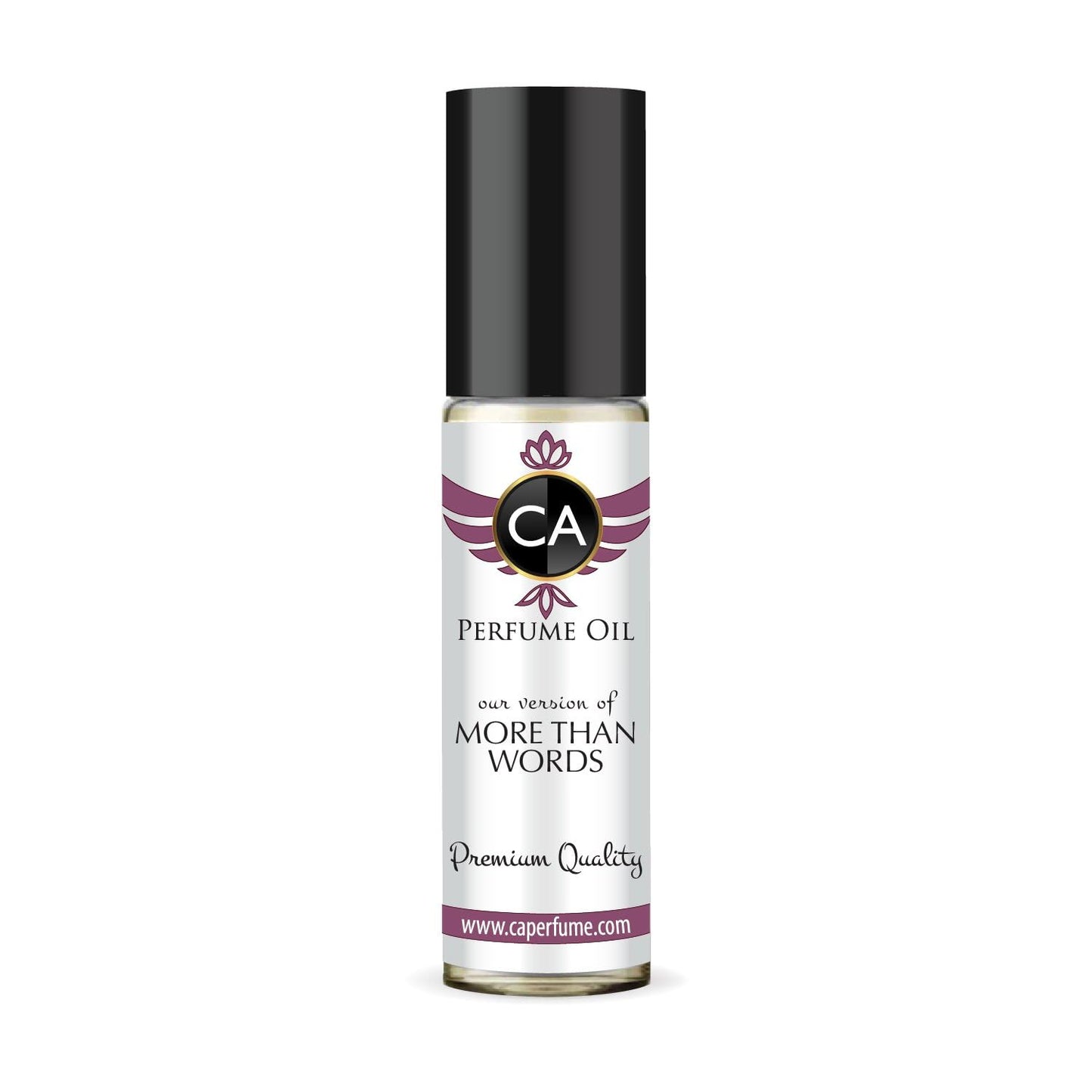 CA Perfume Impression of More Than Words Unisex Fragrance Oil Amber Woody Scent Long Lasting Perfumes for Women & Men Travel Size TSA Ready Mini Parfum Body Oil Roll-on 0.33 Fl Oz 10ml