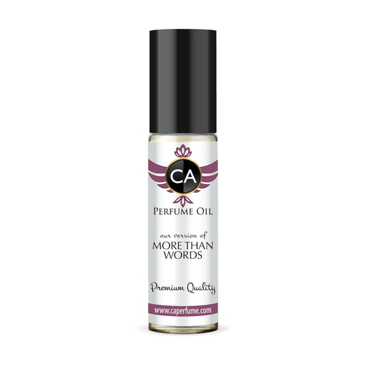 CA Perfume Impression of More Than Words Unisex Fragrance Oil Amber Woody Scent Long Lasting Perfumes for Women & Men Travel Size TSA Ready Mini Parfum Body Oil Roll-on 0.33 Fl Oz 10ml