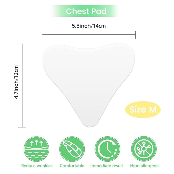 evpct 1Pcs Silicone Chest Smoothing Wrinkle Pads Reusable, Silicone Anti Chest Wrinkle Patches Reusable for Chest Wrinkles Overnight, Décolleté Chest Wrinkle Pillow Pad for Smoother,Size M-Small Heart
