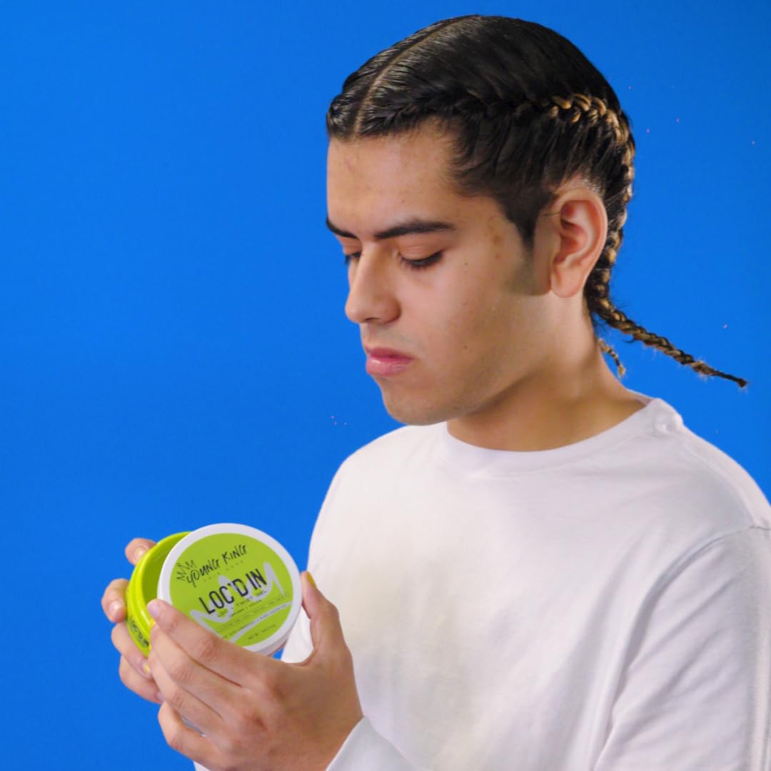 YOUNG KING HAIR CARE Loc & Twist Gel | Strong & Firm Hold, Smooths & Tames Frizz | No Flaking or Residue | Lemongrass and Apple Cider Vinegar | For Locs, Dreads, Braids, Twists | 4oz
