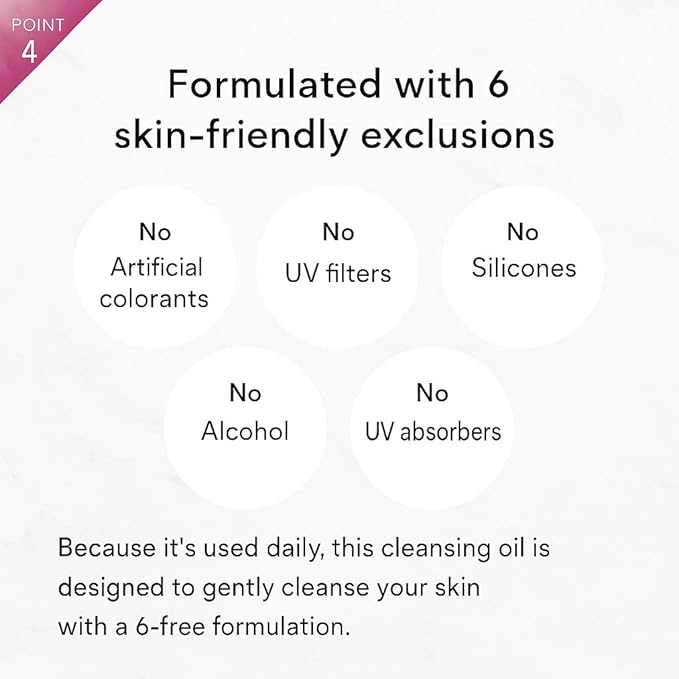 Face Cleansing Oil, All in One Facial Deep Cleanser & Makeup Removal with Clay & Charcoal for All Skin Types, 6.4 fl oz / 190ml, Made in Japan