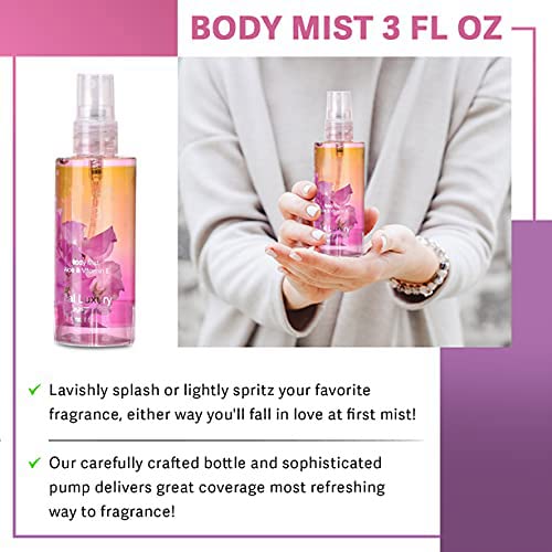 Bath & Body Care Travel Set Pea Flower Scent Home Spa Set with Body Lotion, Shower Gel and Fragrance Mist