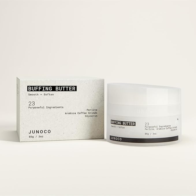 JUNO & Co. Buffing Butter, Buttery Body Scrub with Refillable Pod for Exfoliating & Hydrating 85 g/3.0 oz