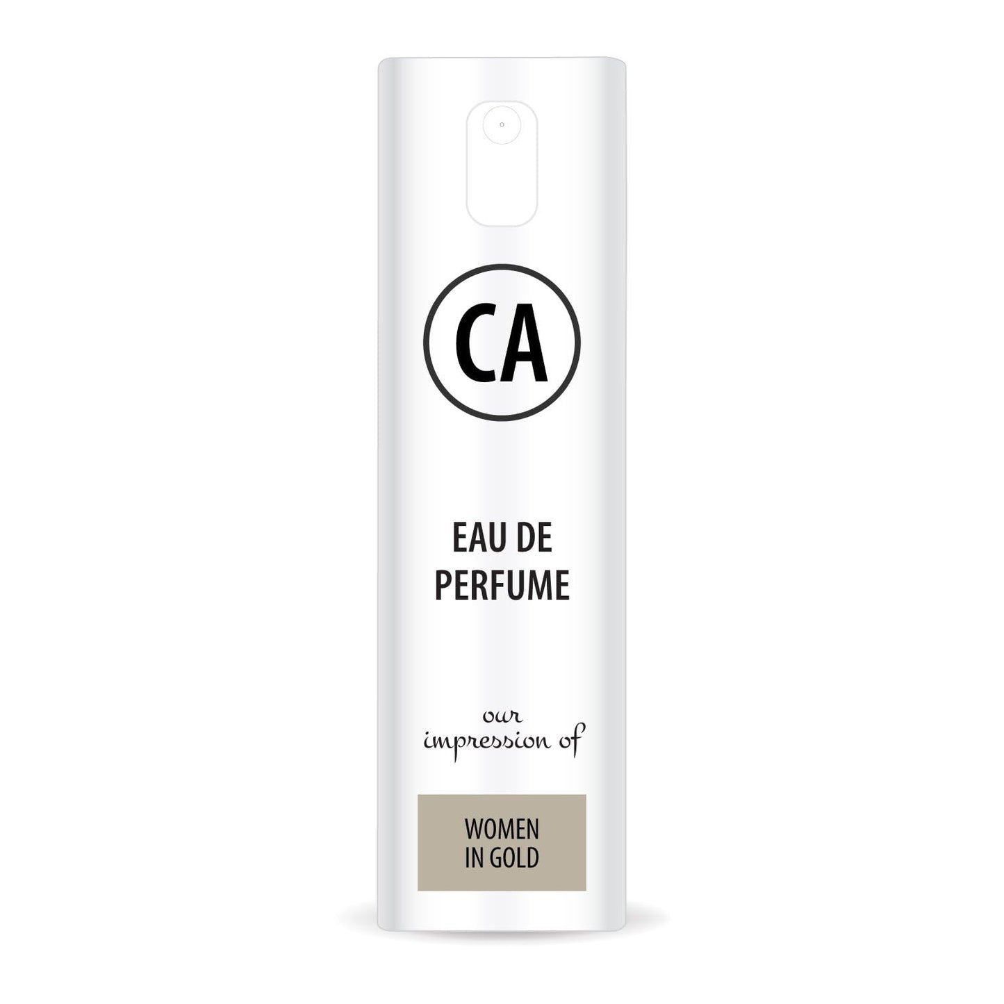 CA Perfume Impression of Women In Gold Eau De Parfum Chypre Floral Scent Long Lasting Perfumes for Women Travel Size TSA Ready for Day and Night Wear 0.33 Fl Oz 10ml