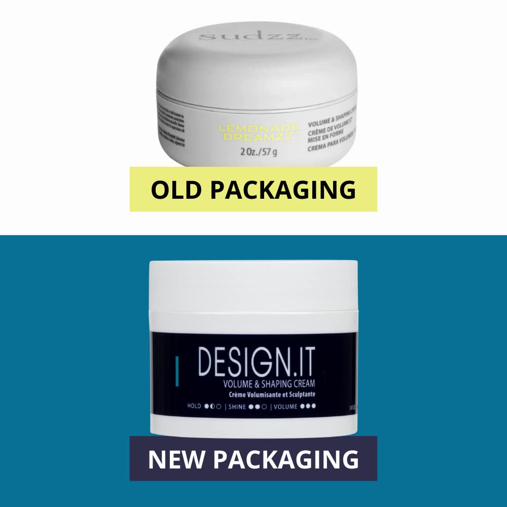 SUDZZFX DESIGN.IT Volume & Shaping Crème – Smoothing & Styling Formula – Frizz Control – Thickening for Men & Women – 3.4 Fl Oz