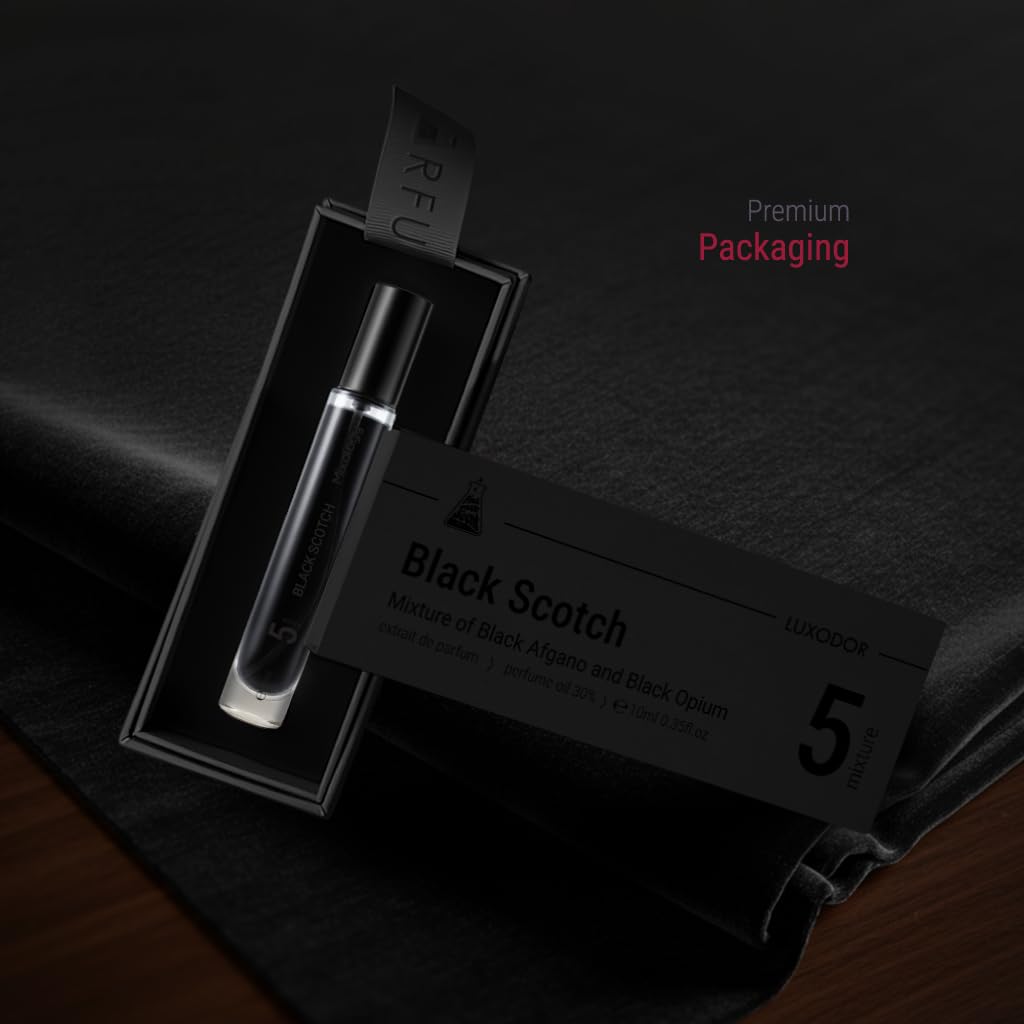 Black Scotch Eau de Parfum – Mixture Black Afghano + Blk Opium Unisex Perfume 0.34 Fl Oz (10ml)