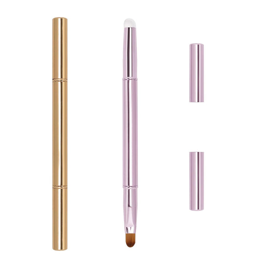 Unaone 2Packs Lip Brush for Lipstick, Dual-Ended Silicone & Bristle Tips Lip Makeup Brush, Lipstick Brush for Lip Gloss