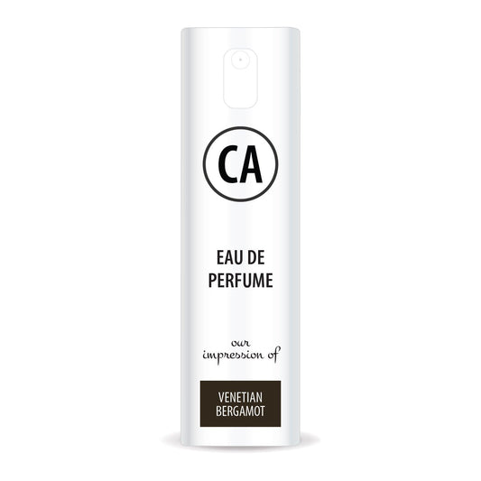 CA Perfume Impression of Venetian Bergamot Unisex Eau De Parfum Woody Spicy Scent Long Lasting Unisex Fragrance Travel Size TSA Ready for Day and Night Wear 0.33 Fl Oz 10ml