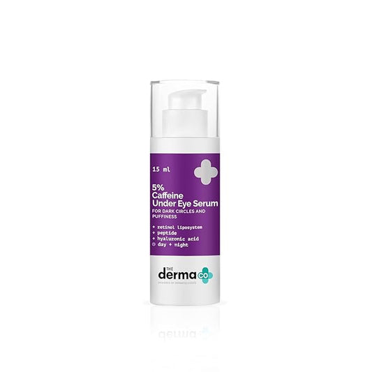 The Derma Co 5% Caffeine Under Eye Serum | Helps Reduce Dark Circles & Puffiness | Gives Long Lasting Hydration | Gentle on Delicate Eye Skin | 0.51 Fl Oz/15ml