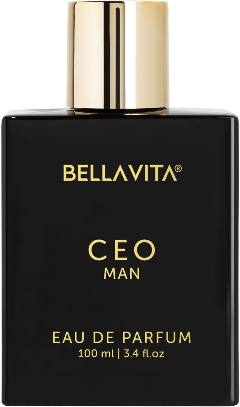 BellaVita Luxury CEO Man Perfume for Men (3.38 fl.oz) | Long-Lasting Men's Perfume with Lemon, Lavender, Tonka Vetiver & Moss Fragrance for Man | CEO Parfum for Men | Vegan & Cruelty-Free Fragrance