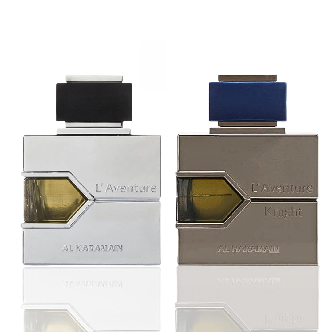 Al Haramain L'Aventure & L'Aventure Knight Eau de Parfum For Men, 3.4 Ounce (Pack of 2)
