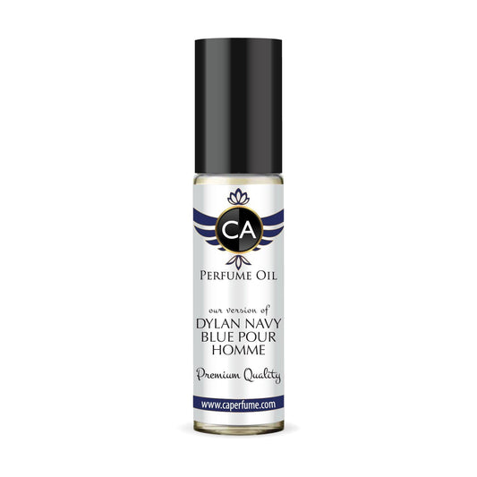 CA Perfume Impression of Dylan Navy Blue Pour Homme for Men Fragrance Oil Aromatic Fougere Scent Long Lasting Cologne for Men Travel Size TSA Ready Mini Parfum Body Oil Roll-on 0.33 Fl Oz 10ml