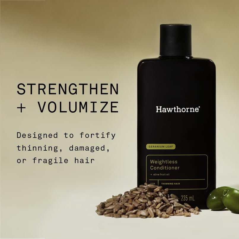 Hawthorne Weightless Conditioner For Men. Mens Conditioner For Thin and Thinning Hair. Delivers Silky Smooth & Strong Hair With a Weightless Formula. Sulfate-Free, Paraben Free. 8 fl. oz. 2-Pack.