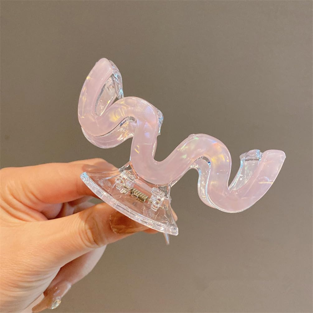 Hair Claw Clips, 3.5 Inch Hair Banana Barrettes, Mermaid Color Hair Clips Cellulose Acetate Large Hairpin Plastic Rectangle Stylish Hair Accessories for Women Ladies, 3 Pack