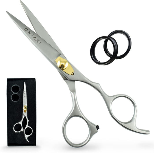 ONTAKI Hair Cutting Scissors - 6.5" Japanese Steel Hair Shears for Beard & Mustache - Hand-Forged Tool for Barbers - Men & Women - Haircut Scissors