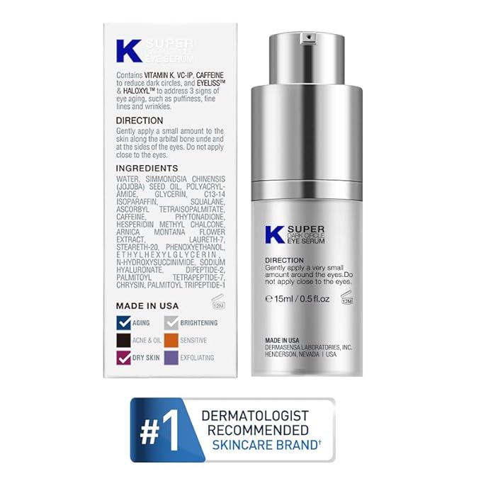 DS Dermasensa, Vitamin K Super Eye Cream, 0.5 Fl Oz.