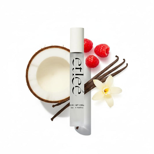 Coconut Cream Eau de Parfum 0.34oz, Creamy Gourmand Long Lasting Perfume With Vanilla, Musk, Woody, Berry & Tonka Bean, Layerable Luxury Fragrance for Women & Men for Everyday Wear