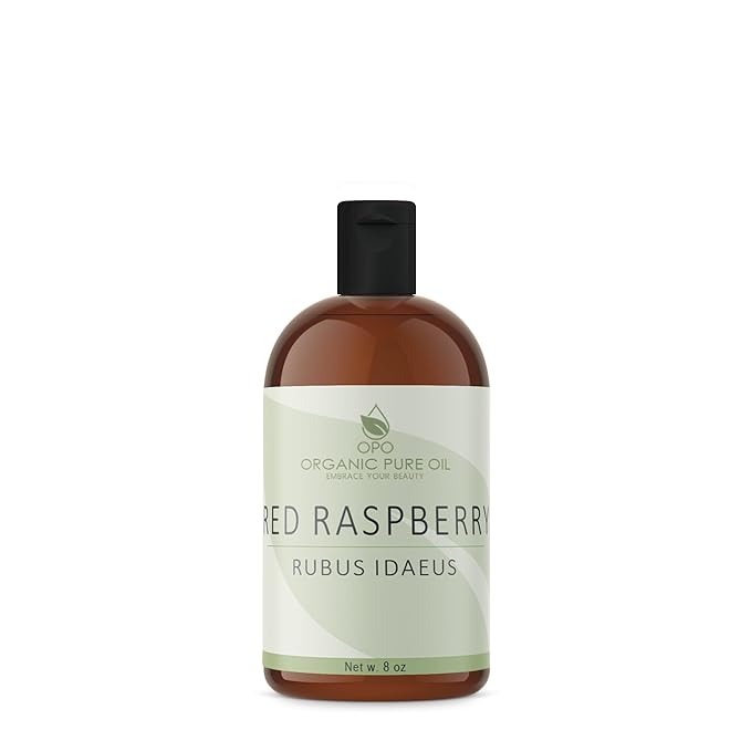 organic pure oil Red Raspberry Seed Oil - Pure, Cold Pressed Red Raspberry Oil Extra Virgin Unrefined 8 OZ for Face Hair Skin Body Lips