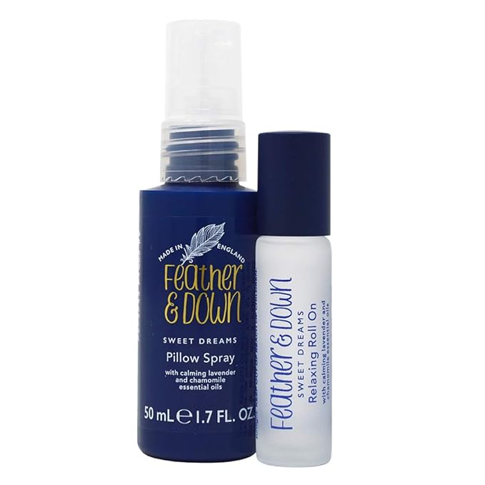 Feather & Down Sweet Dream Perfect Partners Gift Set: 50ml Pillow Spray & 10ml Roll-On, With Calming Lavender & Chamomile Essential Oils, Vegan & Cruelty Free
