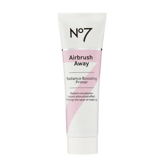 No7 Airbrush Away Radiance Boosting Foundation Primer - Illuminating Glow Primer for Seamless Makeup Application - Leaves Skin Dewy, Smooth & Radiant - Extends Makeup Wear (30ml)