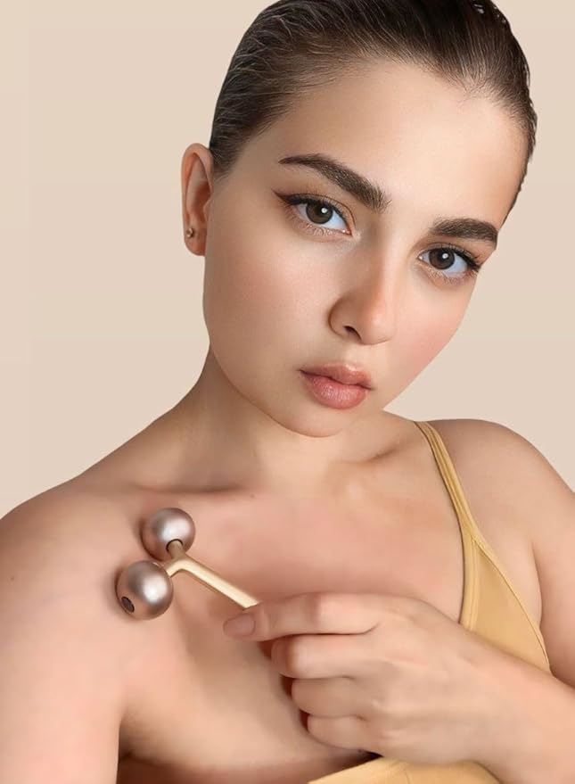 Premium Face Sculptor Metal Facial Massager Anti-Wrinkle Face, Neck, & Décolleté Roller | Reduces Swelling, Boosts Collagen, Face Roller for Wrinkles and Lifting Skin Tightening Device