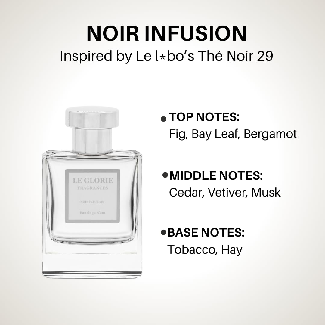 Inspired by L.e L.a.b's Thé N.oi.r 29, Noir Infusion EDP, Long Lasting 12-14 Hours Perfume Spray for Men, Women, unisex, All Skin Types, Cruelty Free 0.33 oz 10ml