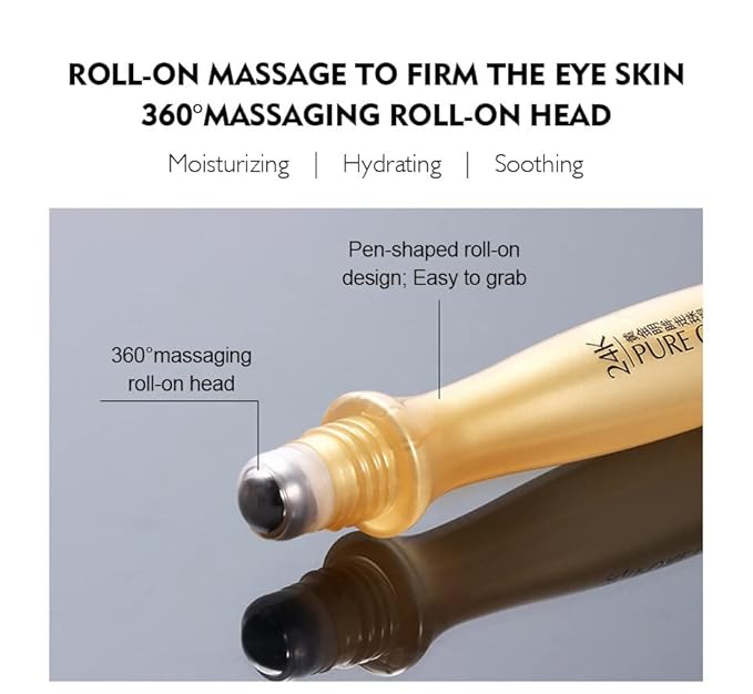 24K Gold Anti-Wrinkle Smoothing Under Eye Cream for Dark Circles, Puffiness, Eye Bag, Anti Aging Correxion Line Daily Cream with Hyaluronic Acid, 15 ML (1)