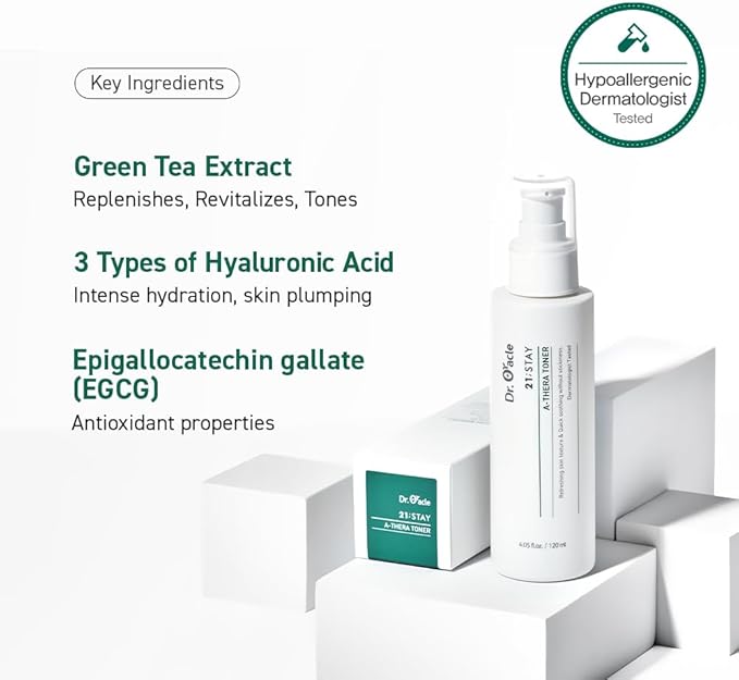 A-Thera Toner Facial Moisturizer Face Serum Korean Skincare Toner for Sensitive Skin, (4.05fl.oz.fl.), Dermatologist Tested, 21;Stay by DR.ORACLE
