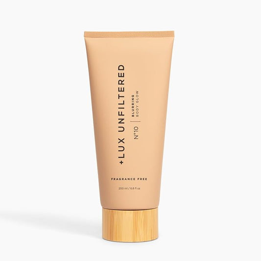 '+ Lux Unfiltered N°10 Blurring Body Glow Lotion - Instant Body Shimmer Lotion that Blurs Imperfections and Hydrates with Shea Butter, Squalane & Vitamin C - Vegan, Cruelty Free, Fragrance Free