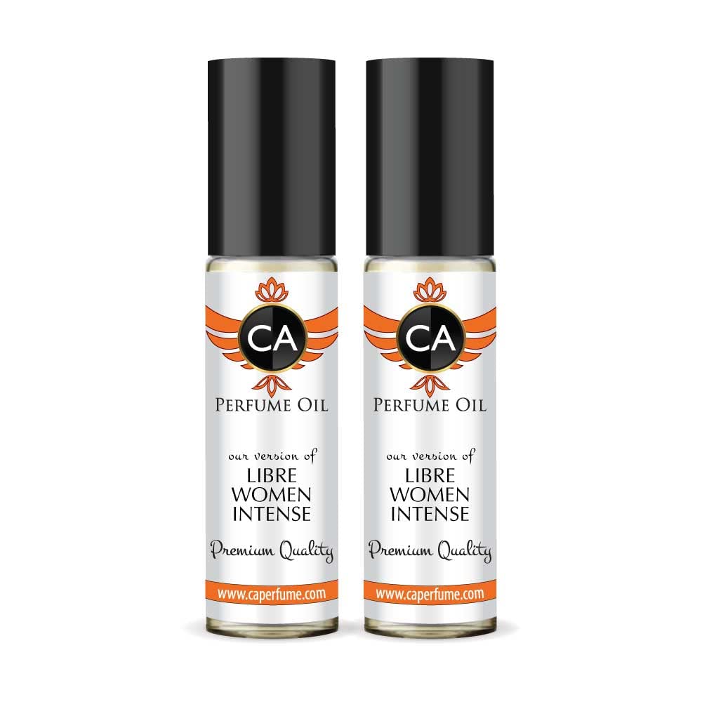 CA Perfume Impression of Libre Women Intense Eau De Parfum Amber Fougere Scent Long Lasting Perfumes for Women Travel Size TSA Ready for Day and Night Wear 0.33 Fl Oz 10ml (Pack of 2)